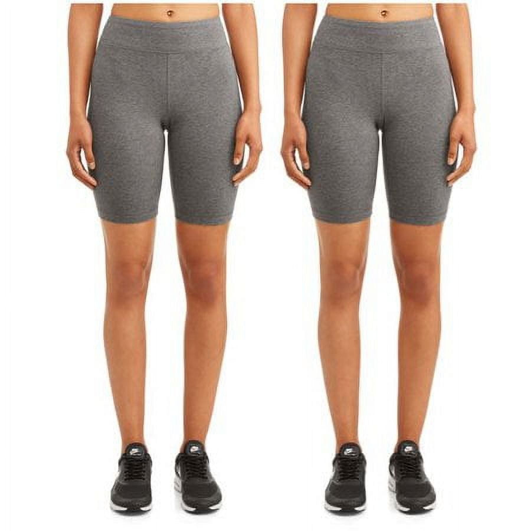Athletic Works Womens Mid Rise 9" Bike Short, 2 Pack