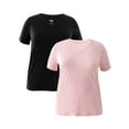 thumbnail image 1 of Athletic Works Womens Plus Active Core Short Sleeve V-Neck Tee 2-Pack, 1 of 10