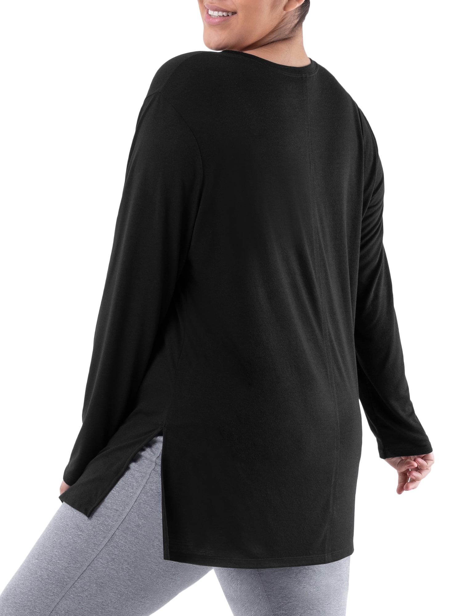 Athletic Works Womens Plus Active Long Sleeve Yoga Tunic Top