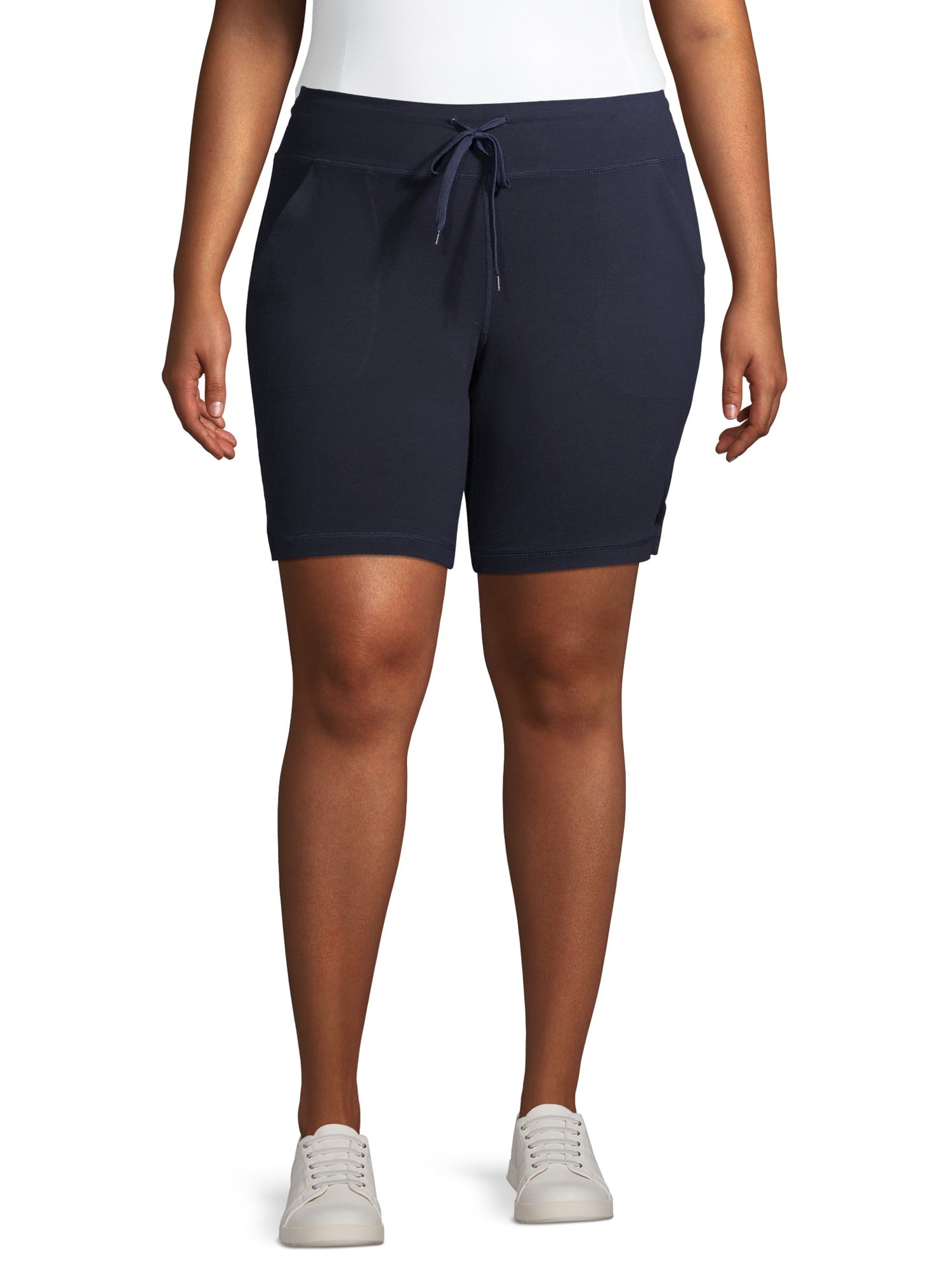 Athletic Works Womens's Plus Size 9 Bermuda short with Side vents