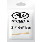Athletic Works Bamboo Golf Tees, 3.25", Natural Finish, 5-Count   Durable Eco-Friendly Tees for Drivers on Par 4s & 5s