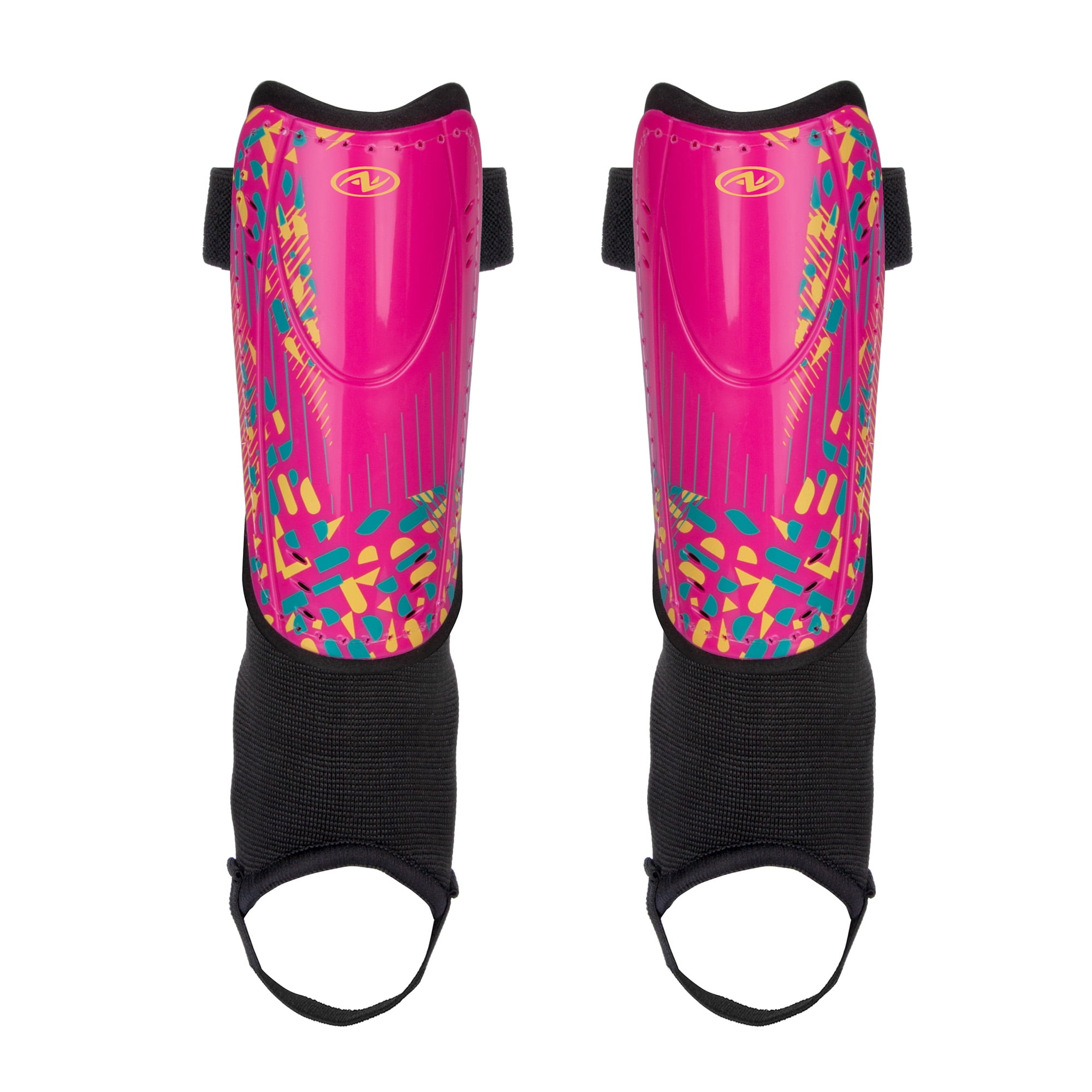Athletic Works XS Soccer Shin Guards for Kids, Pink Black, Shock