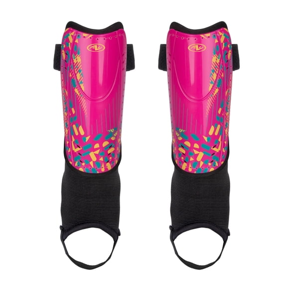 Athletic Works XS Soccer Shin Guards for Kids, Durable PP Shell, Pink/Black