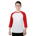 thumbnail image 1 of Athletic Works Youth 3/4 Sleeve Raglan Baseball Tee, Red, Size Medium, 1 of 4
