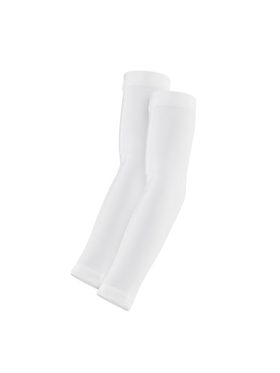 Youth Arm Sleeves, White, One Size, Polyester/Spandex, 4-Way Stretch, 1 Pair