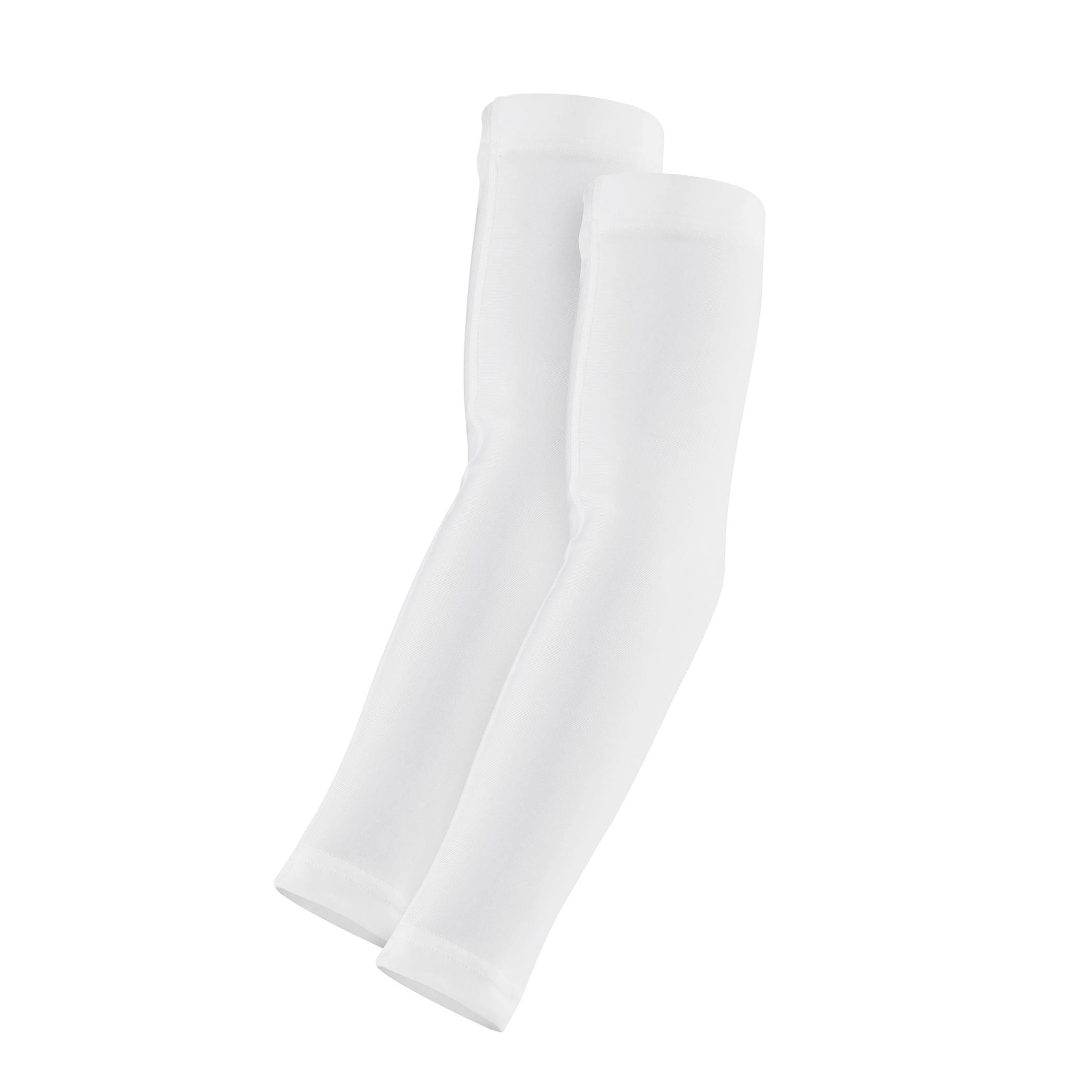 Athletic Works Youth Arm Sleeves, White, One Size, Polyester/Spandex, 4-Way Stretch, 1 Pair