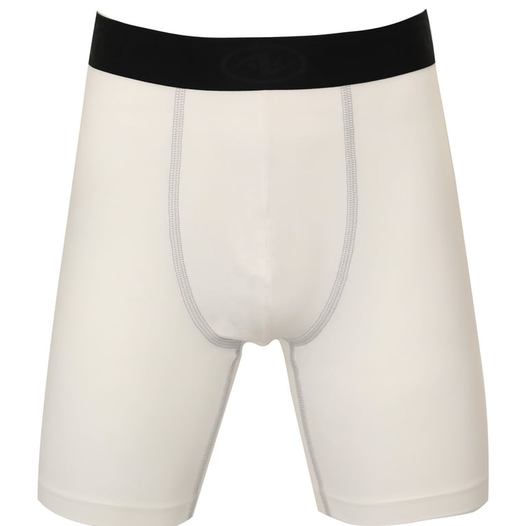 Athletic Works Youth Compression Long Short, Medium, White, Unisex, 1 Pack