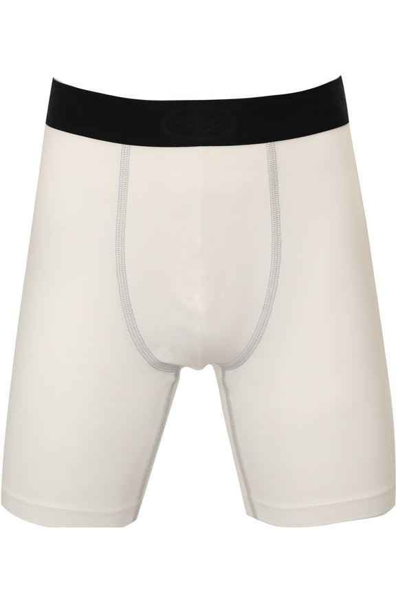 Youth Compression Long Short, Small, White, Unisex, 1 Pack
