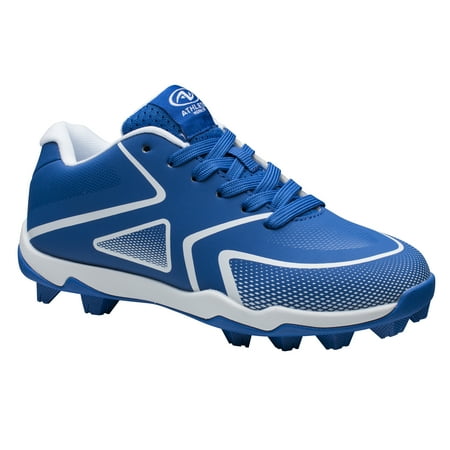 Athletic Works Youth Unisex Baseball Cleats, Blue Kids