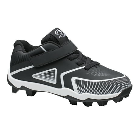 Athletic Works Youth Unisex Baseball Cleats, Kids, Available in Black, Blue, Pink & Red