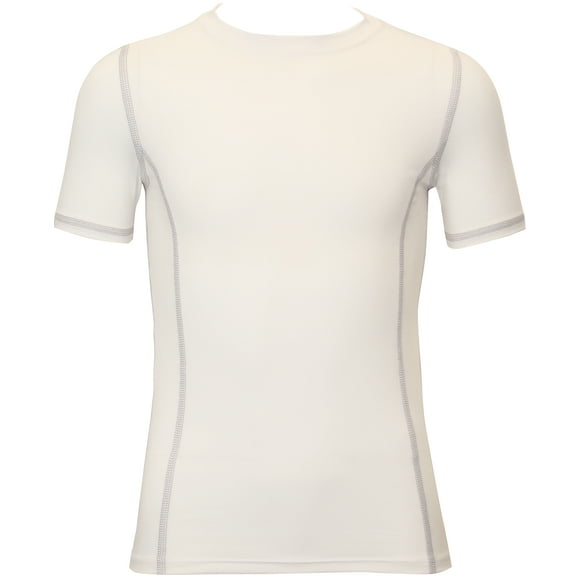 Athletic Works Youth Unisex Compression Crewneck Tee, Large, White