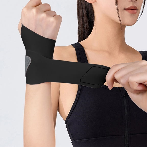 Athletic Wrist Support BraceHigh Elastic Composite MaterialSweat-Wicking Mesh WeaveAdjustable StrapPolyester Wrist Guard for WeightliftingBasketballVolleyball & Sprain Protection