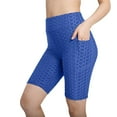 thumbnail image 1 of Athletic Yoga Shorts for Women with Pockets Stretchy Honeycomb Slim Butt Lifting High Waisted Leggings Solid Casual Workout Fitness Running Short, 1 of 3