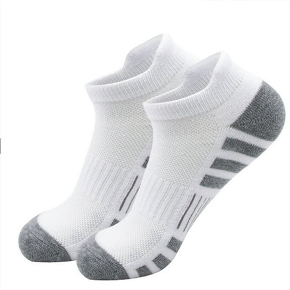 Athletic running cushion Comfort Athletic Ankle Socks for Men & Women , Size Hiking and Sports , 6 Pairs Short socks Thick Cushion , Multi-Size Options for Running White