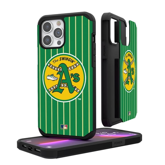 Athletics 1871-81 Logo iPhone Pinstripe Cooperstown Design Rugged Case
