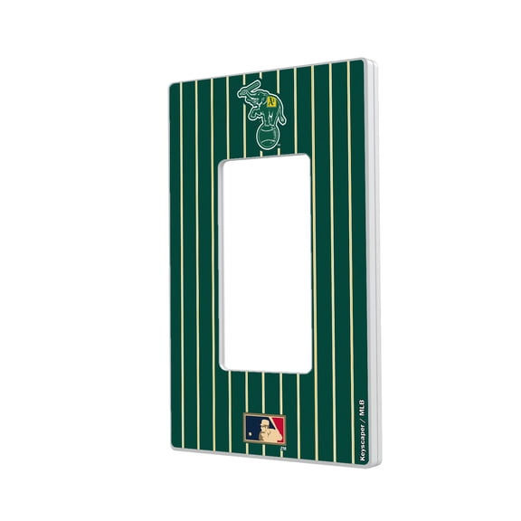 Athletics 1988 Cooperstown Pinstripe Single Rocker Light Switch Plate