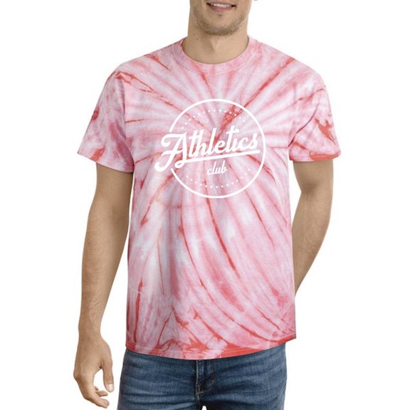 Athletics Club Slogan Round Tie Dye Cyclone Men -Image by Shutterstock, Male Medium