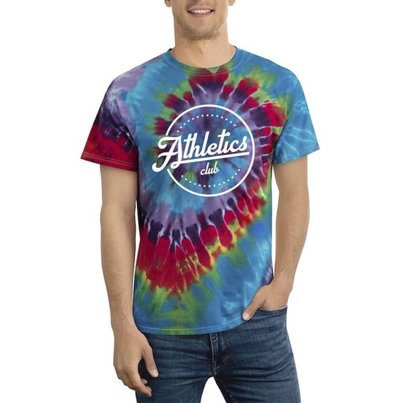 Athletics Club Slogan Round Tie Dye Spiral Men -Image by Shutterstock, Male XX-Large