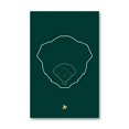 thumbnail image 1 of Athletics Coliseum 11" x 17" Ballpark Outline Art Poster, 1 of 1