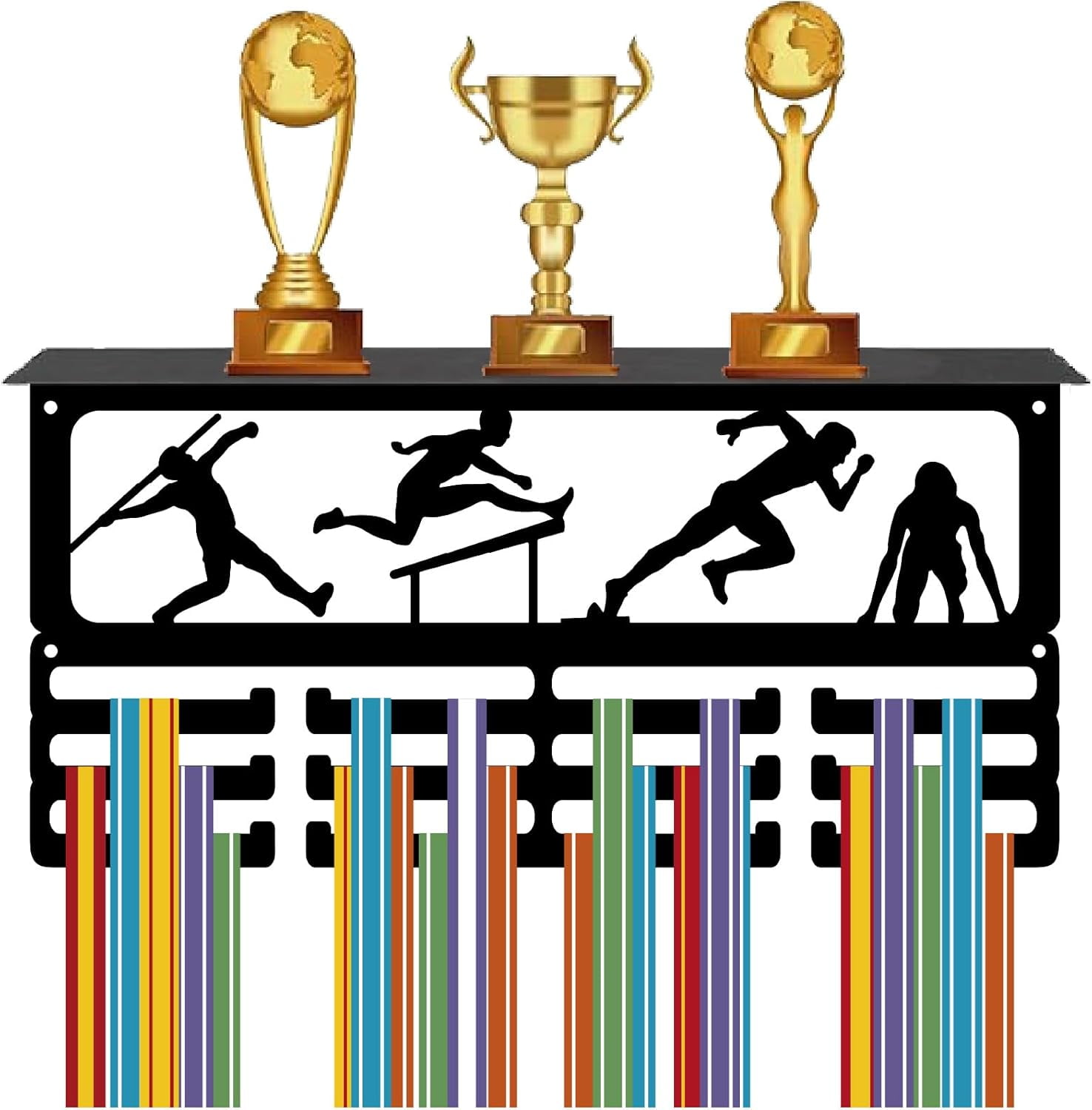 Athletics Medal Holder Sport Medal Rack Wall Mounted 70+ Medals Awards ...