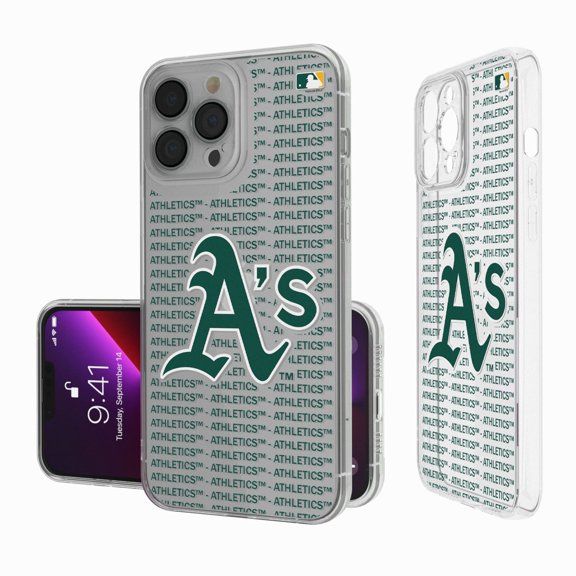 Athletics Text Backdrop Clear iPhone Case