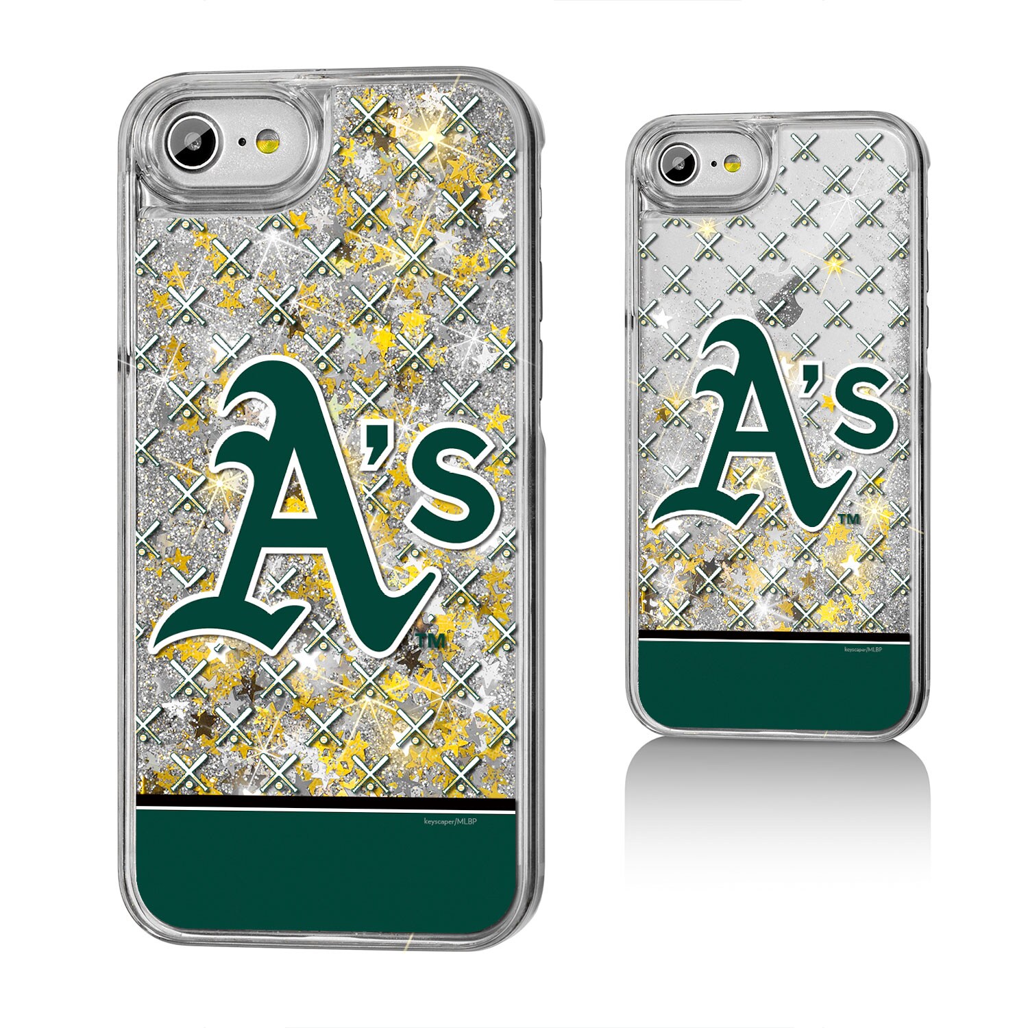 Athletics iPhone 6/6s/7/8 Logo Stripe Gold Glitter Case - Walmart.com