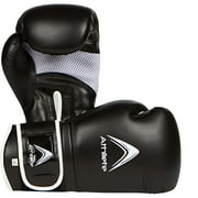 Athllete Durable and Comfortable Boxing Gloves Men and Boxing Gloves Women, Extra Thick Padding for Beginner Boxers and Training Fitness, Ideal for Both Men Boxer and Women Boxer (Black/Silver, 14 oz)