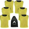 thumbnail image 1 of Athllete Set of 6 Reversible Jerseys Pinnies Training Vest Scrimmage Practice Jersey (Golden Yellow/Black, Medium), 1 of 6