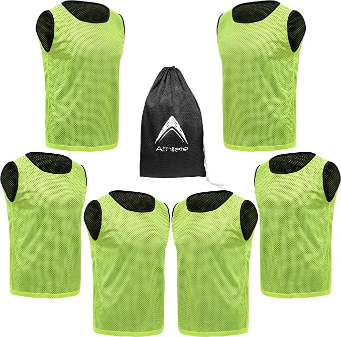 Soccer Pinnies Saaifuu 12 Pack Reversible Numbered Pinnies, Double