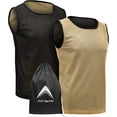 thumbnail image 1 of Athllete Set of 6 Reversible Jerseys Pinnies Training Vest Scrimmage Practice Jersey (V-Gold/Black, XX-L), 1 of 5