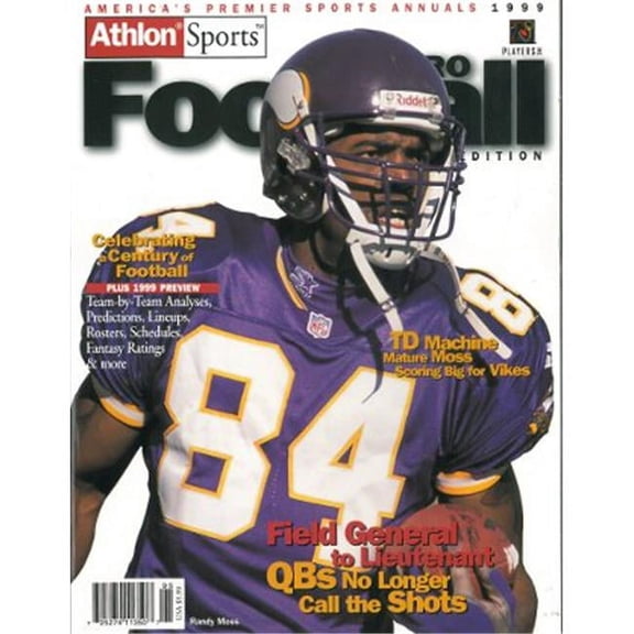 Athlon CTBL-012492 Randy Moss Unsigned Minnesota Vikings Sports 1999 NFL Pro Football Preview Magazine