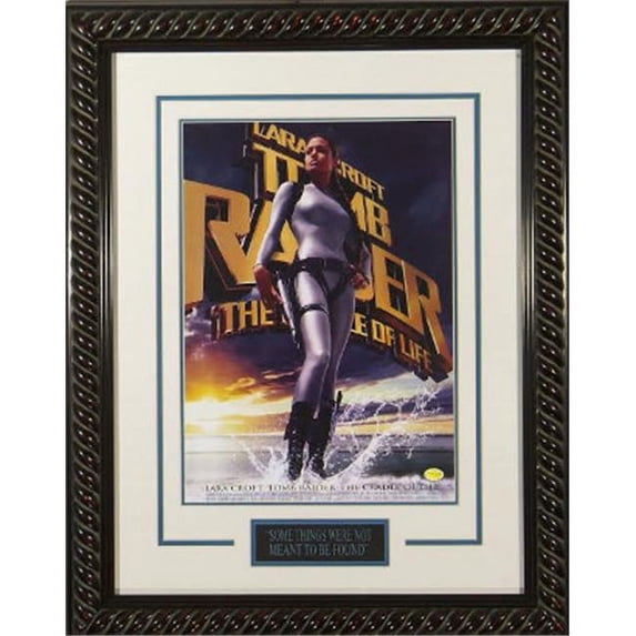 Athlon CTBL-015563 Lara Croft Tomb Raider Unsigned Masterprint Movie Poster Custom Black Rope Framed with Angelina Jolie - Entertainment & Photo - 22 x 30