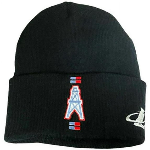 Athlon CTBL-037701 Houston Oilers Football NFL Logo Athletic Vintage Black Knit Hat Beanie with Pristine - One Size