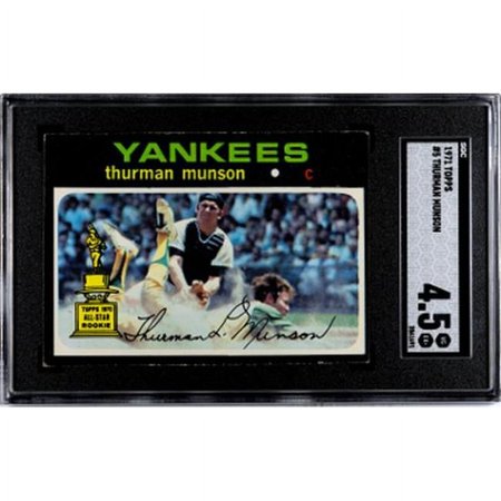 Athlon CTBL-037782 No.5 Thurman Munson 1971 Topps Baseball Card with SGC Graded 4.5 VG-EX Plus 70 All-Star Rookie York Yankees
