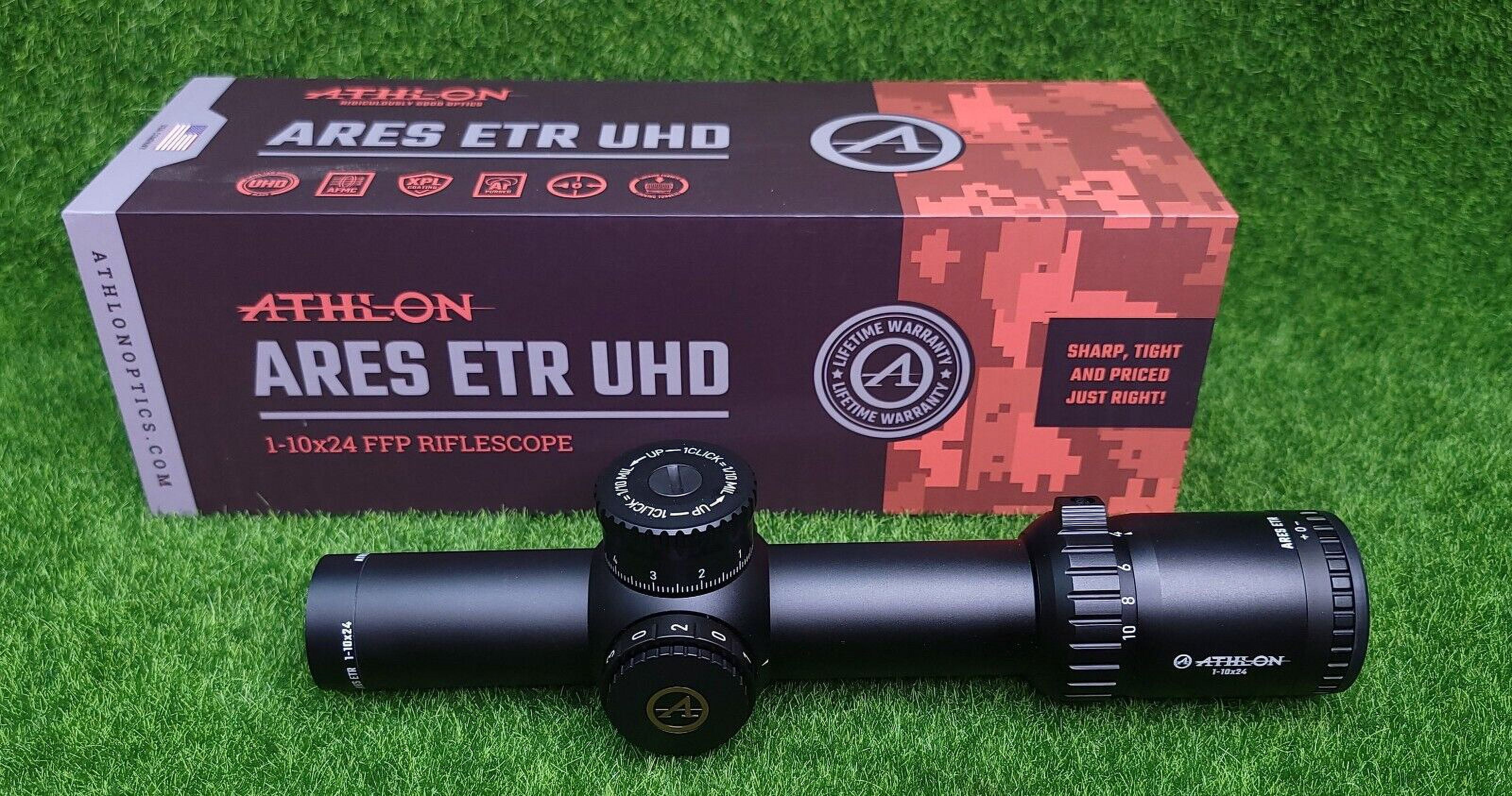 Athlon Optics Ares ETR Rifle Scope 1-10x 24mm Illuminated ATMR3 MIL Reticle Matte Black