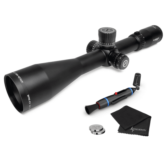 Athlon Optics Ares ETR UHD 4.5-30×56 APLR2 FFP IR MOA with Extra Battery and Lens Cleaning Pen and Cloth Bundle