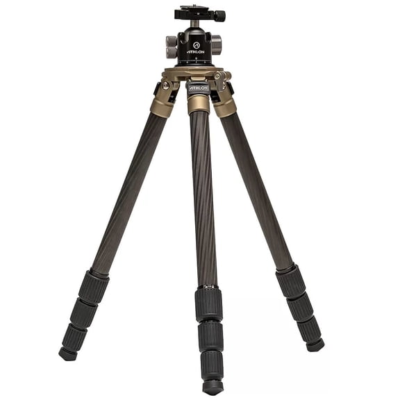 Athlon Optics Midas CF29 - Carbon Fiber Tripod (29mm tube), Ball Head (44mm), Soft sided carrying case, Accessories