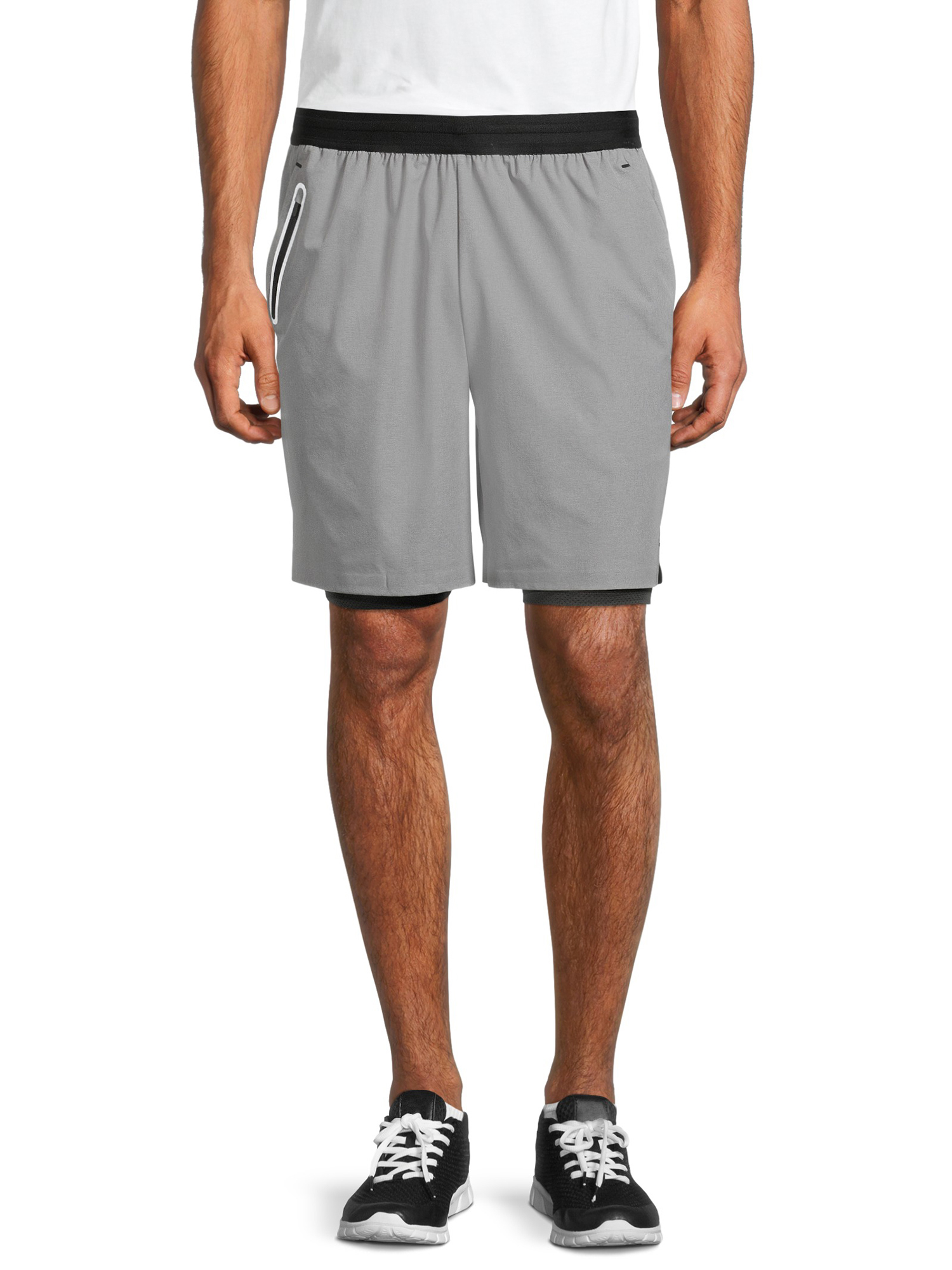 Athlux Men s 2 in 1 Performance Stretch Woven Short with Mesh Liner Size Large Quiet Shade Stretch Limo
