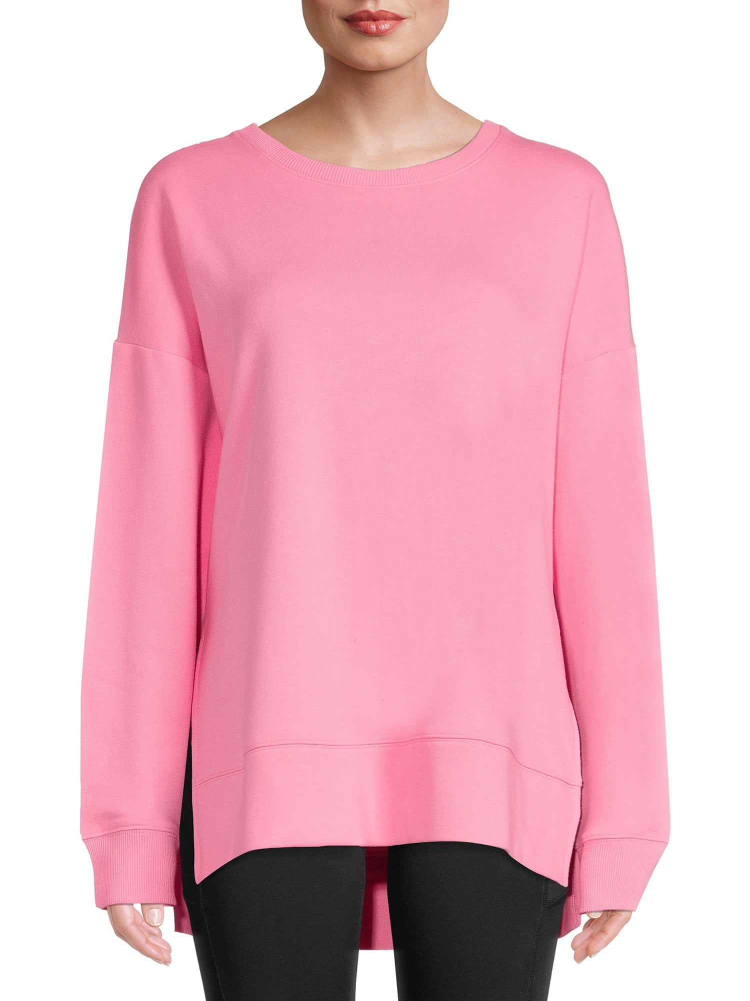 Athlux Women's French Terry Cloth Crewneck Sweatshirt with Side