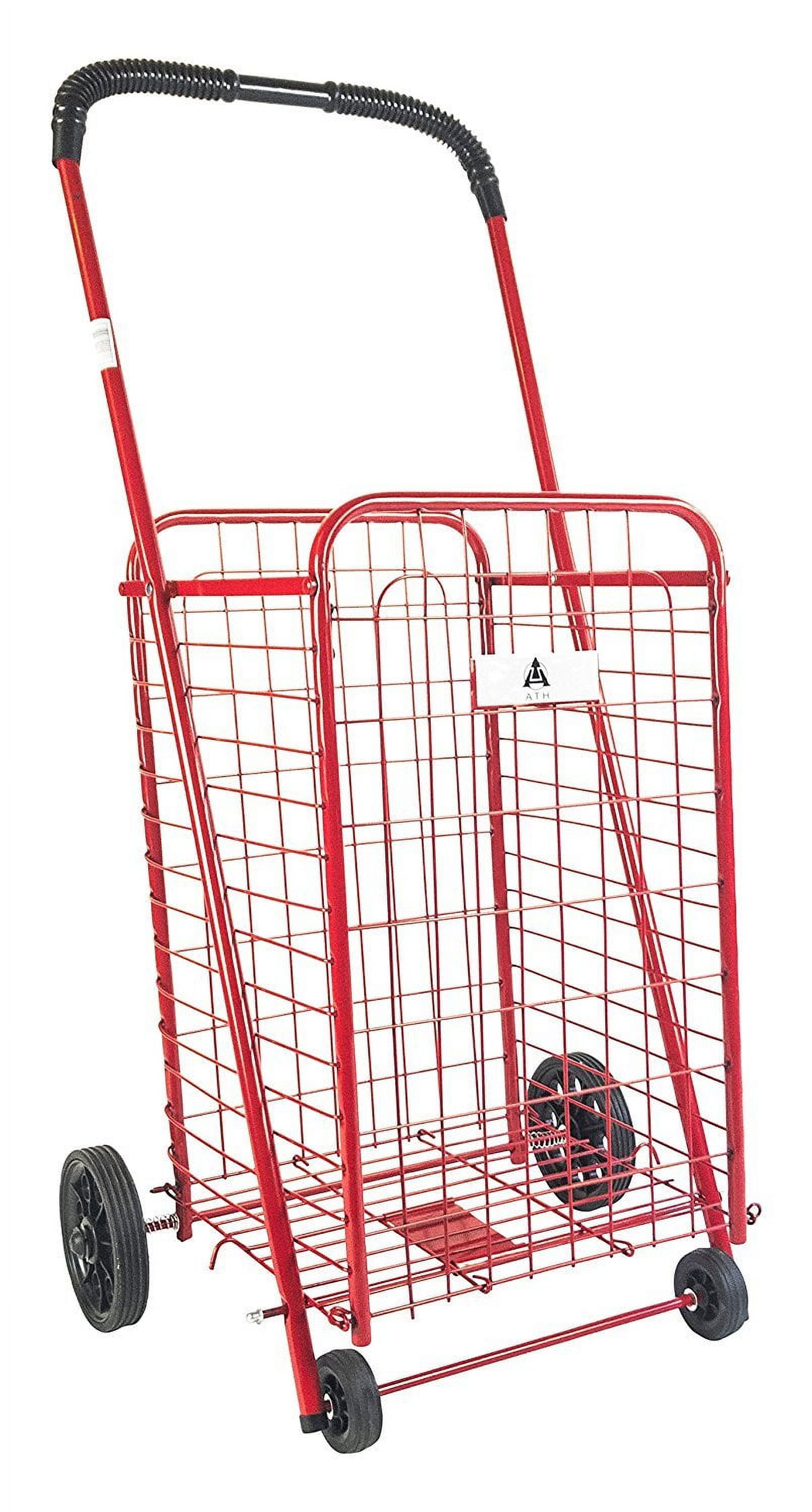 Athome H1004R Sm. Shopping Cart W/rubber Wheels