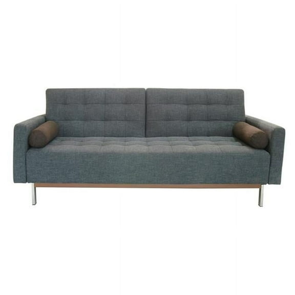 Athome USA M3900833G Grey Fabric Sofa Bed with Slip Back