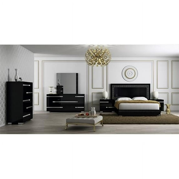 Athome USA VOBBLSP01 Black Lacquer Volare Wall Mirror