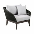 thumbnail image 1 of Athos Indoor Outdoor Club Chair in Dark Eucalyptus Wood with Charcoal Rope and Gray Cushions, 1 of 9