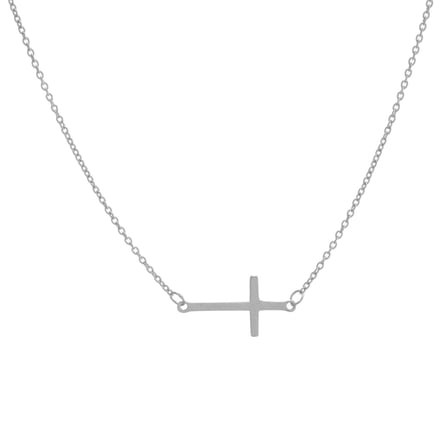 Athra Women's 18 Inch Silver Cross Necklace, Silver,OS - US