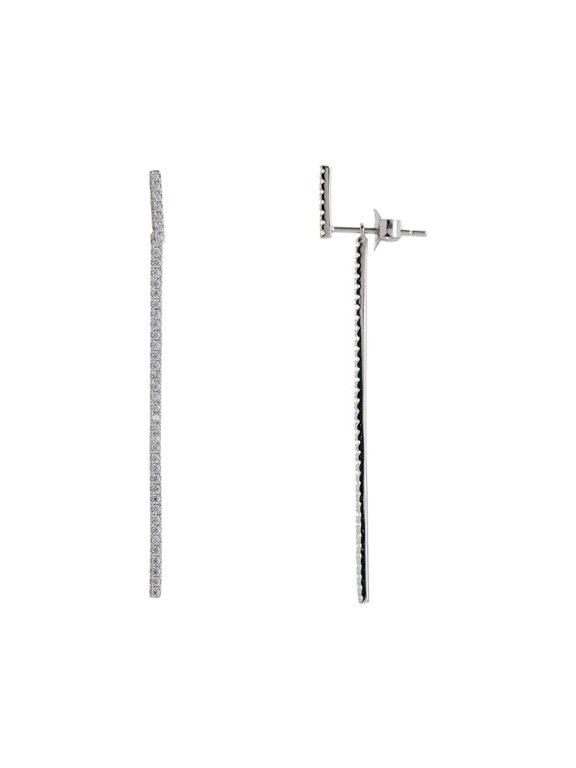 Women's Bar Front/Back Stud, Silver,OS - US