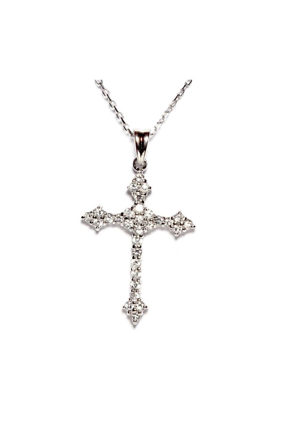 Women's Cross Necklace, Silver,OS - US