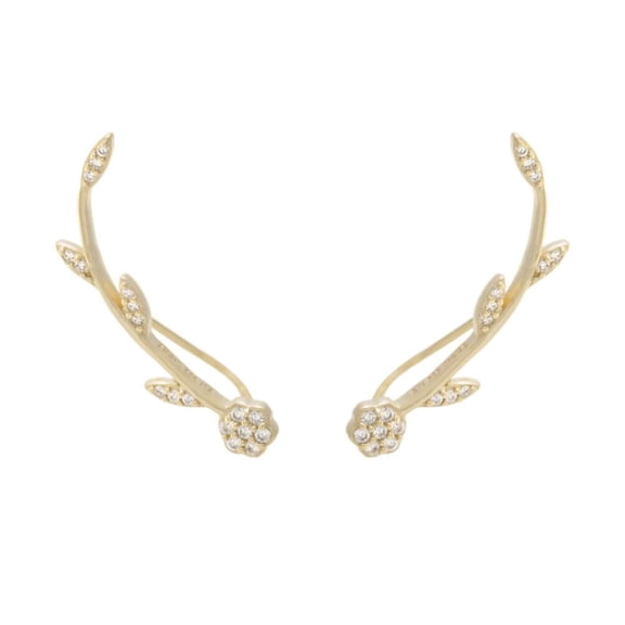 Athra Women's Flower Illusion Earring, Gold \ Silver,OS - US