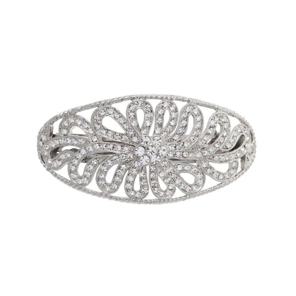Athra Women's Large Oval Barrette, Metal Clear Crystal,OS - US