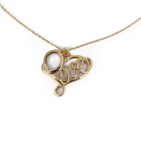 Athra Women's Love Necklace With Extension, Gold \ Silver,OS - US