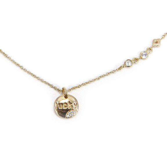 Athra Women's Lucky Round Necklace With Extension, Gold \ Silver,OS - US